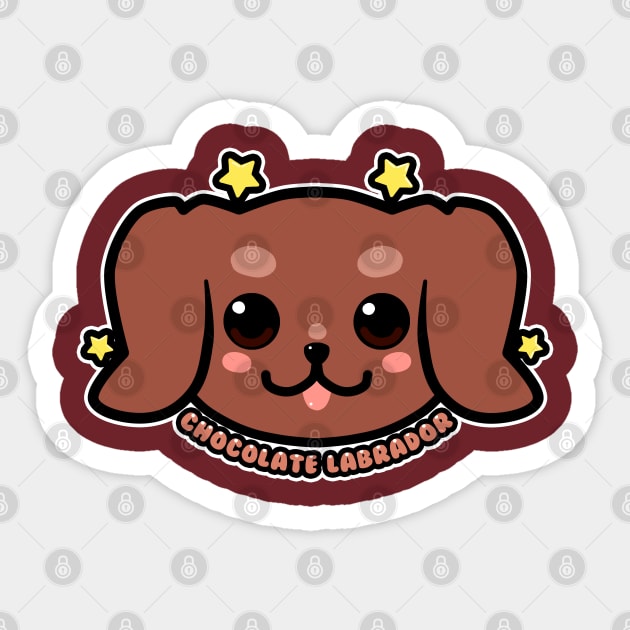 KAWAII Chocolate Labrador Dog Face Sticker by TechraNova